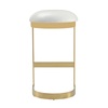 Manhattan Comfort Aura Bar Stool in White and Polished Brass (Set of 2) 2-BS006-WH